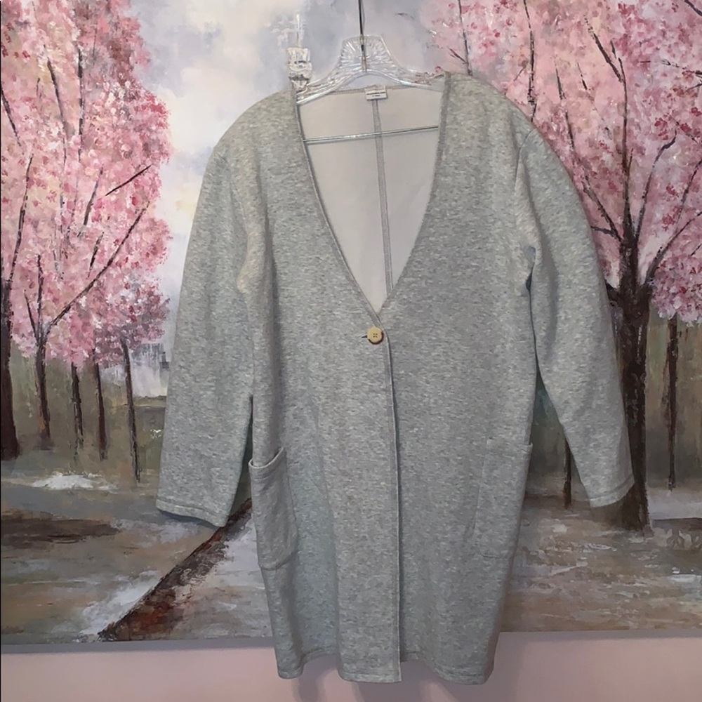 Jacqueline de Yong gray sweatshirt long cardigan EUC sz XL